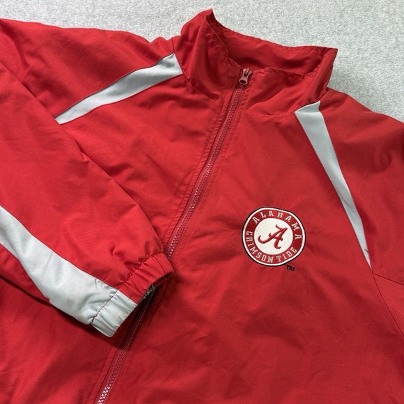 Essex Classics Jackets & Blazers - Alabama Crimson Tide Jacket Men's Medium Red Gray Full Zip Essex Fleece Lined